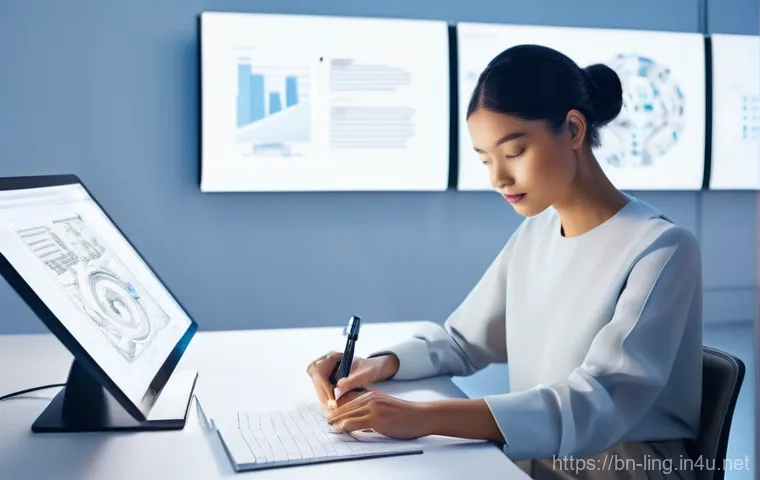 공공 커뮤니케이션 전략 - **Prompt:** A focused professional (gender-neutral, dressed in contemporary, modest business casual ...