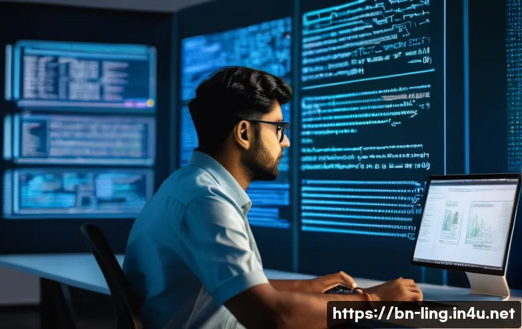 기계 학습을 활용한 문법 분석 - A futuristic workspace scene featuring a diverse Bengali software engineer working on machine learni...