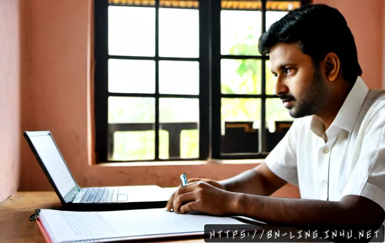 번역 이론과 실제 - Photorealistic editorial scene of a Bengali translator at a clean wooden desk, comparing an open pri...